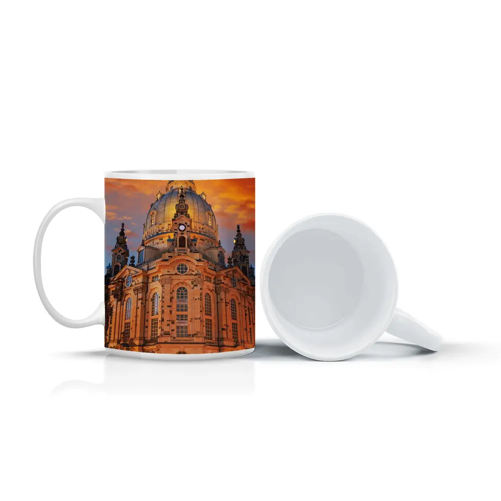 Dresden Frauenkirche Church Fiery Sunset Sky – Mugs