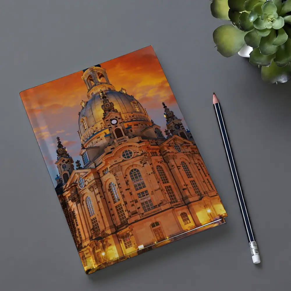 Dresden Frauenkirche Church Fiery Sunset Sky – Notebooks