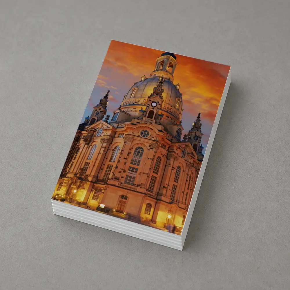 Dresden Frauenkirche Church Fiery Sunset Sky – Postcards