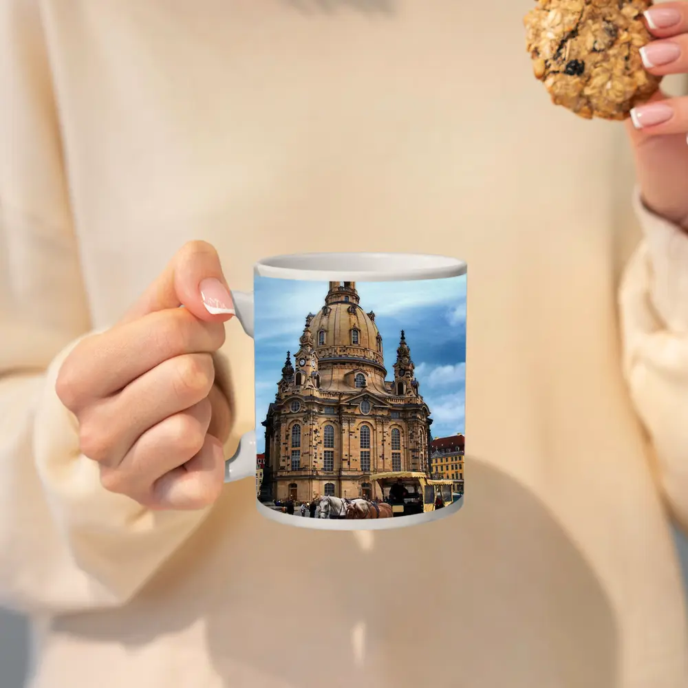 Dresden Frauenkirche Church Horse Carriage Square – Mugs