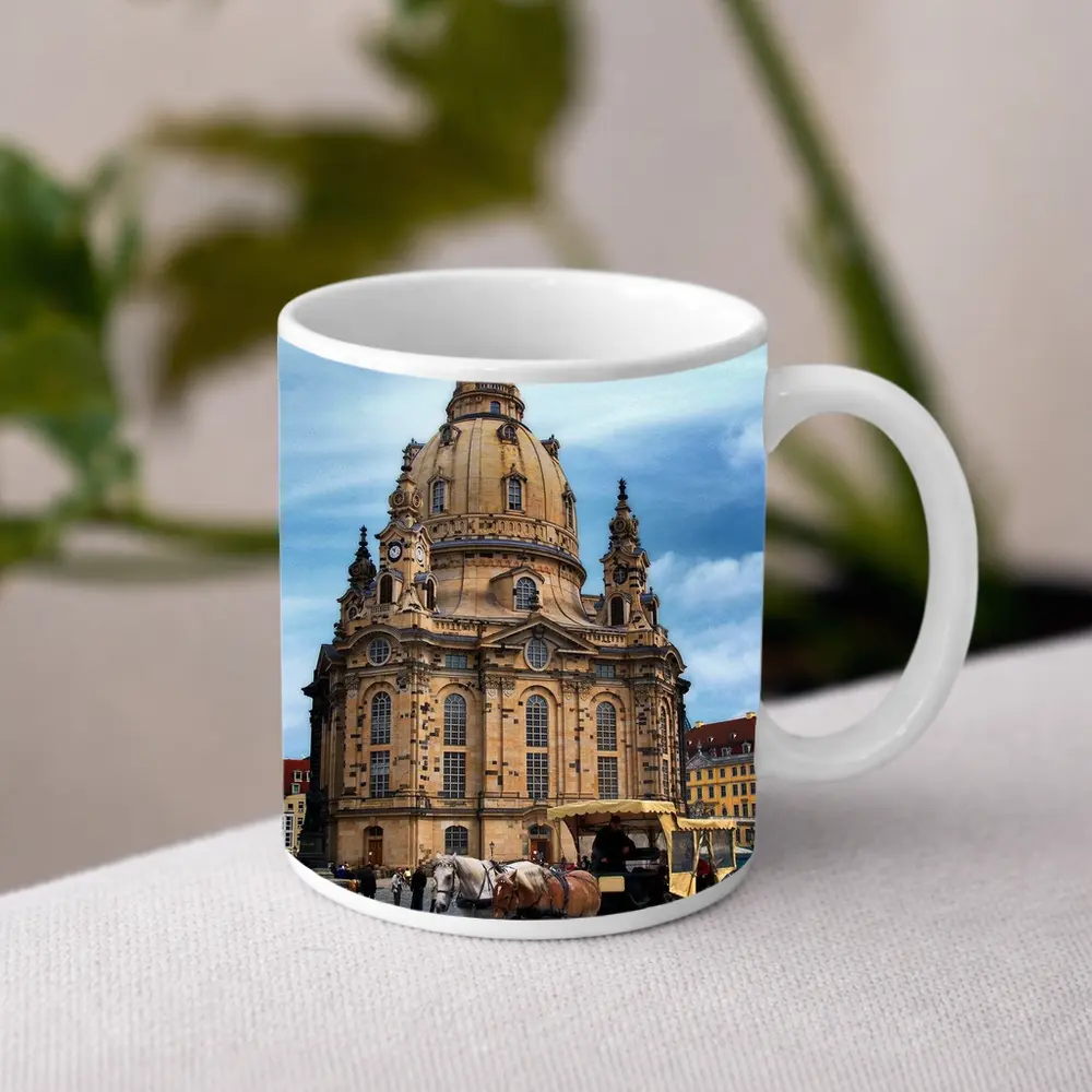 Dresden Frauenkirche Church Horse Carriage Square – Mugs