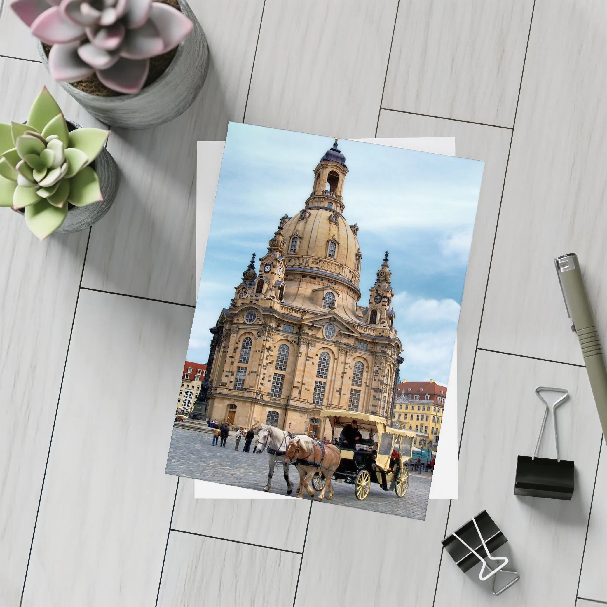 Dresden Frauenkirche Church Horse Carriage Square – Postcards