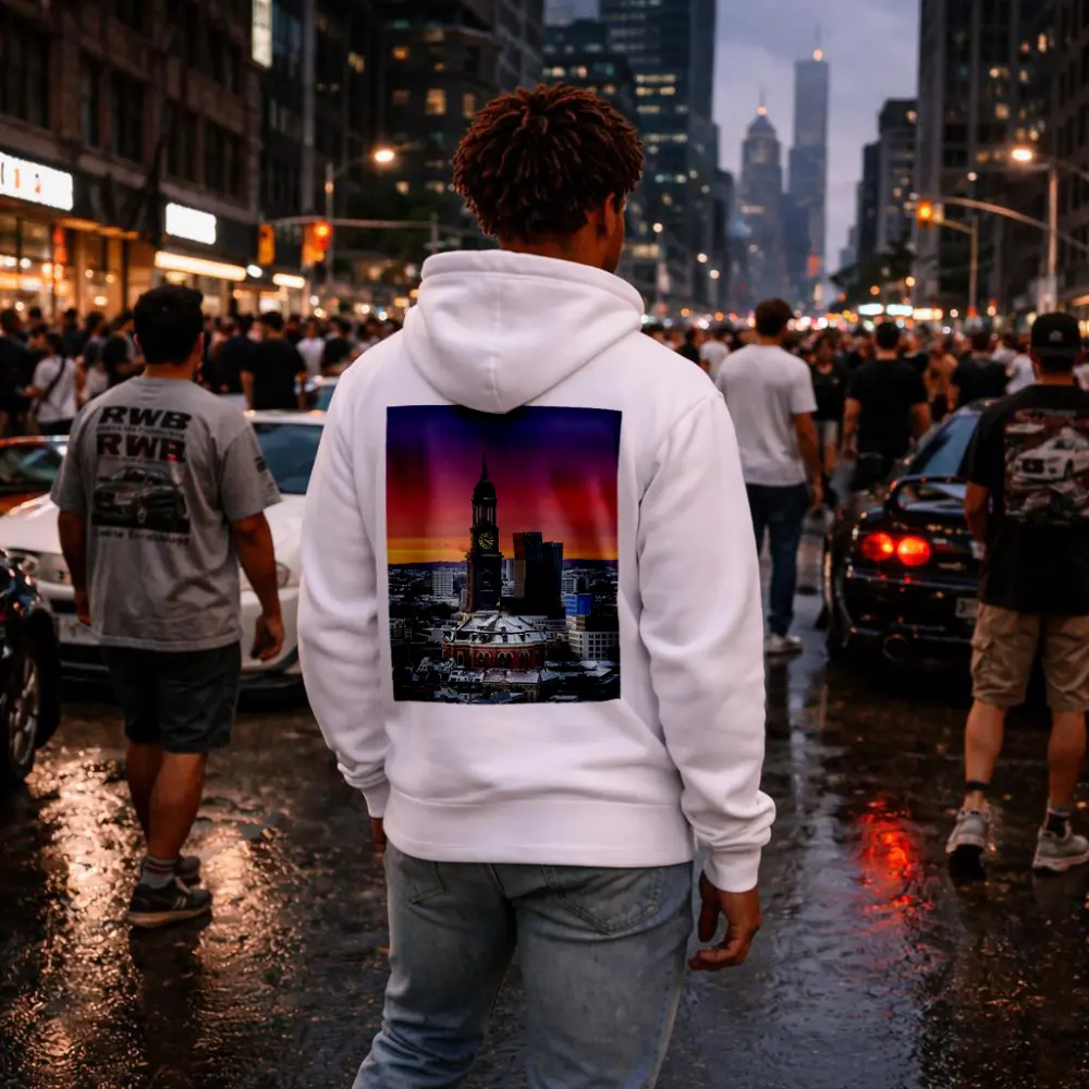 Hamburg Michel Church Tower Sunset Skyline – Hoodies