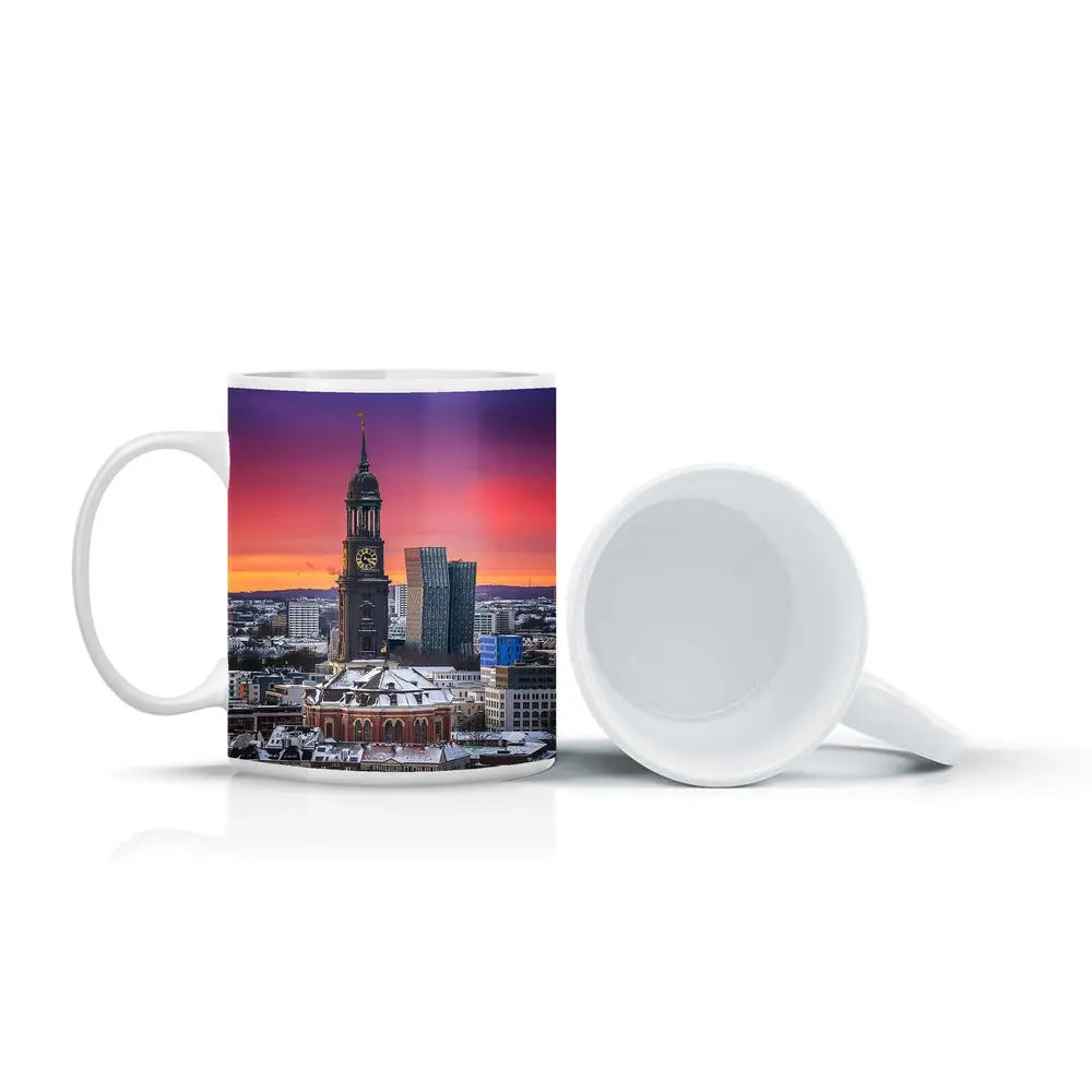 Hamburg Michel Church Tower Sunset Skyline – Mugs