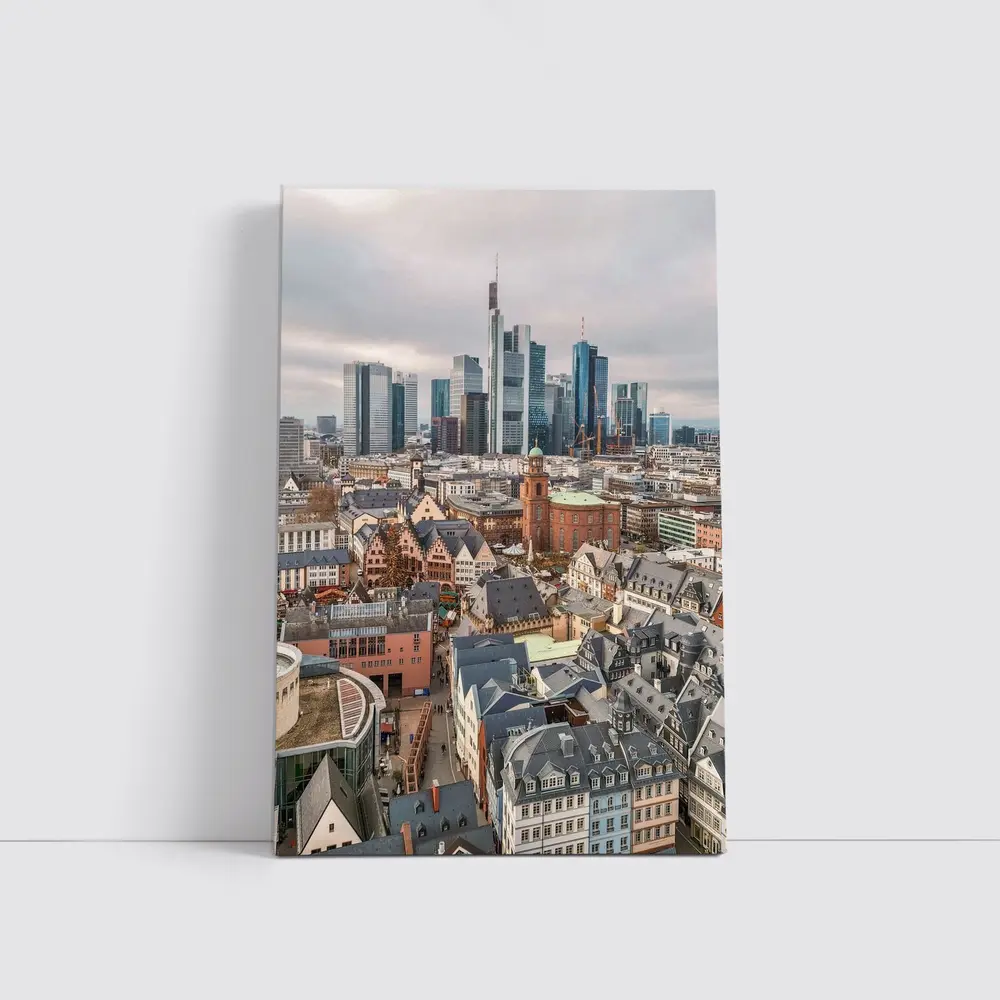 Frankfurt Skyline Old Town Aerial City View – Wall Art