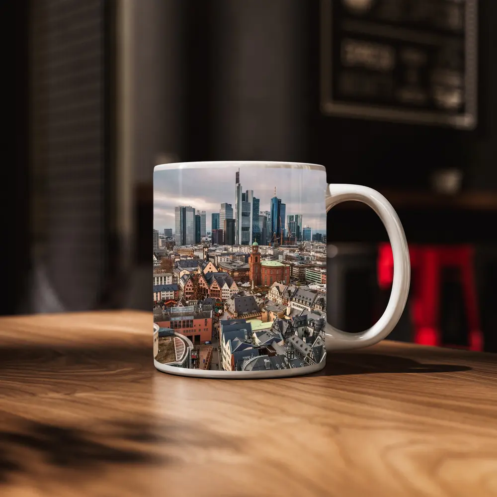 Frankfurt Skyline Old Town Aerial City View – Mugs