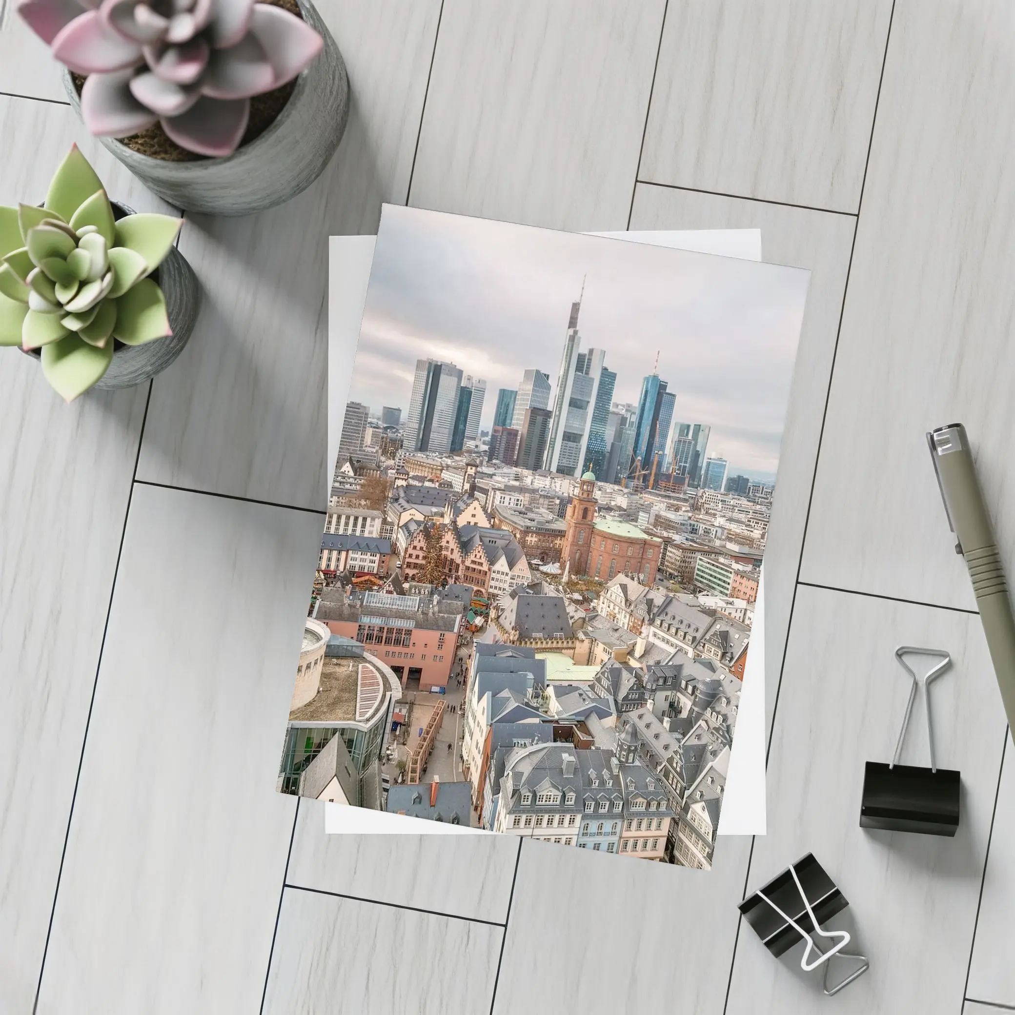 Frankfurt Skyline Old Town Aerial City View – Postcards