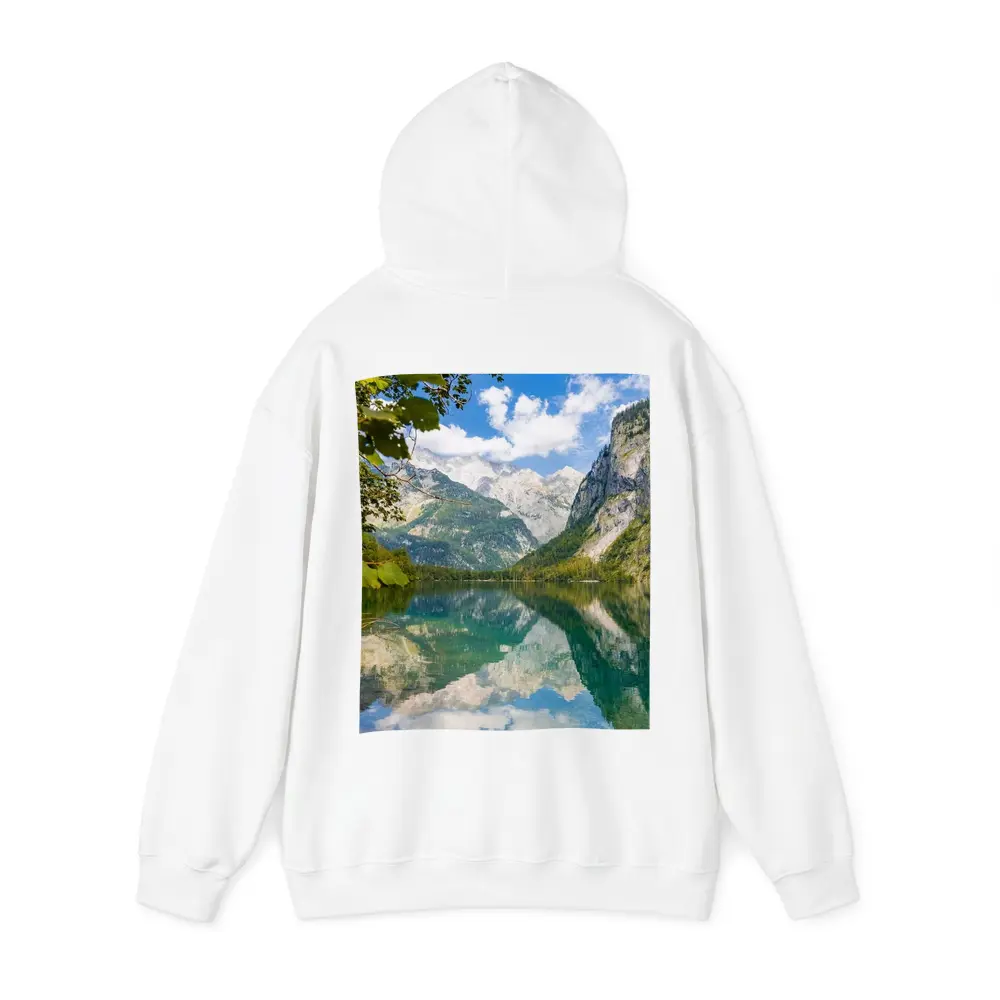 Alpine Lake Mountain Reflection Clear Sky – Hoodies