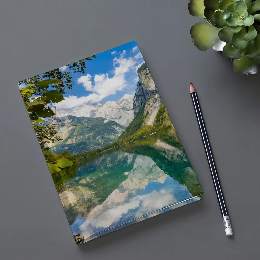 Alpine Lake Mountain Reflection Clear Sky – Notebooks