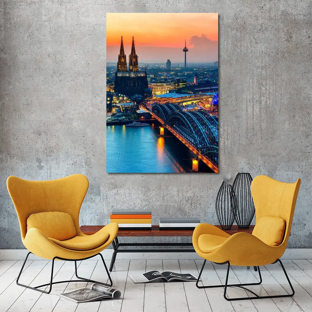 Cologne Cathedral Skyline at Golden Sunset – Wall Art