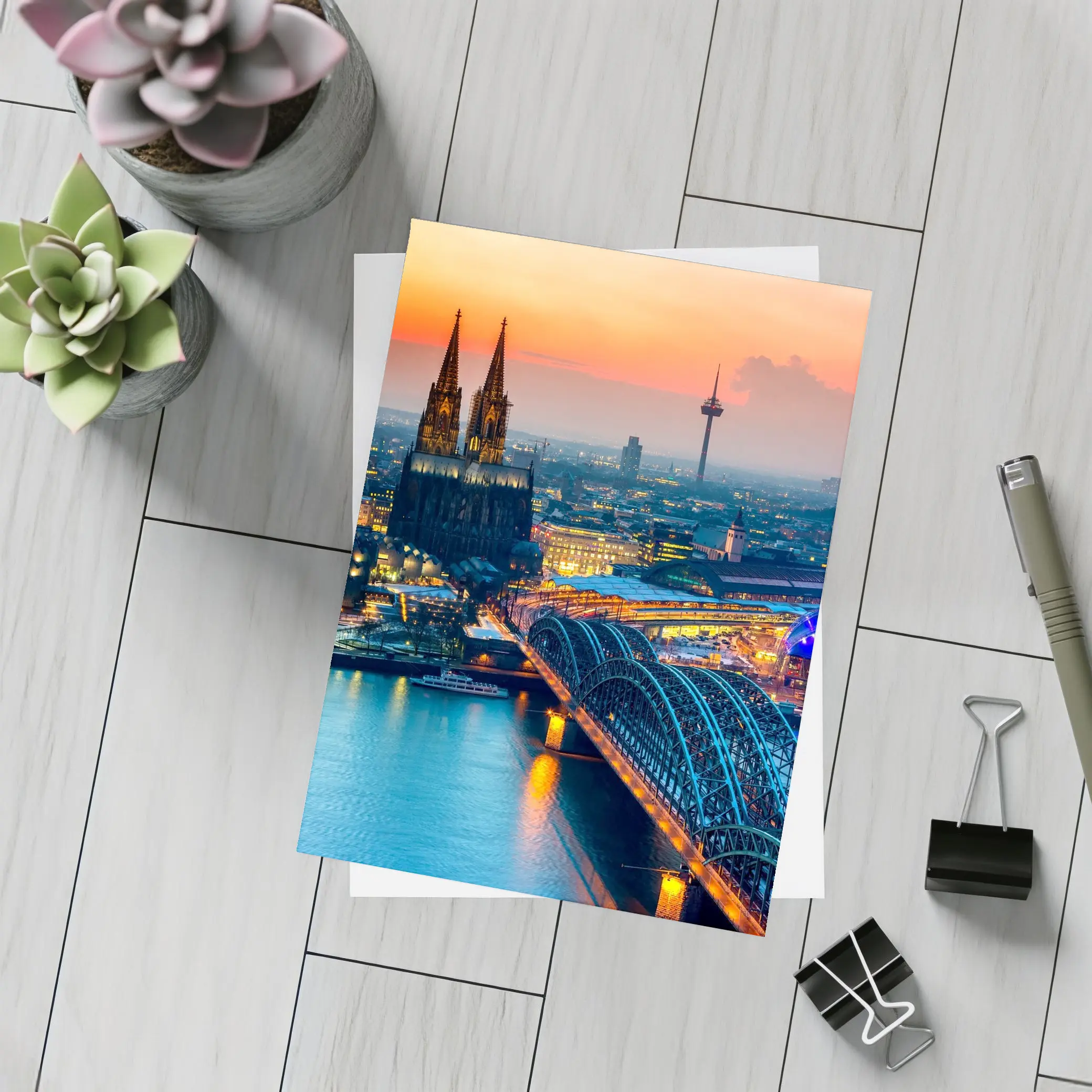 Cologne Cathedral Skyline at Golden Sunset – Postcards
