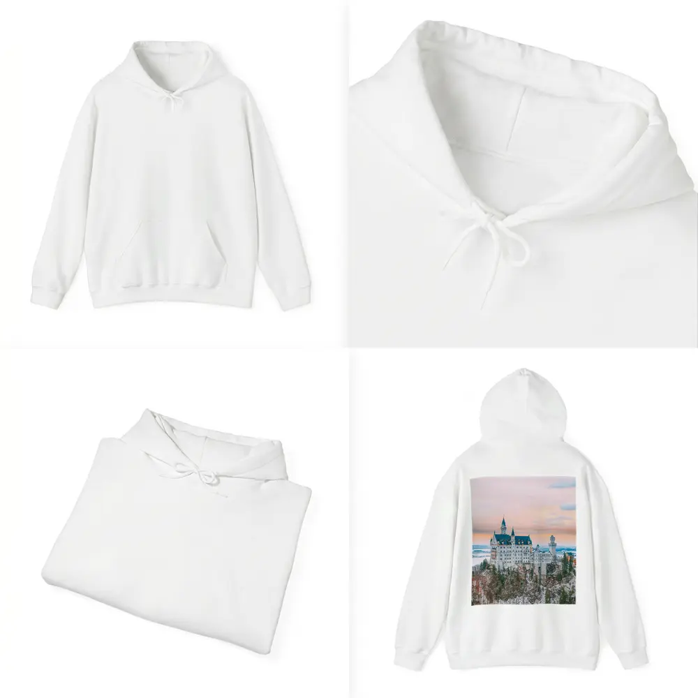 Neuschwanstein Castle Winter Sunset Bavaria Germany – Hoodies