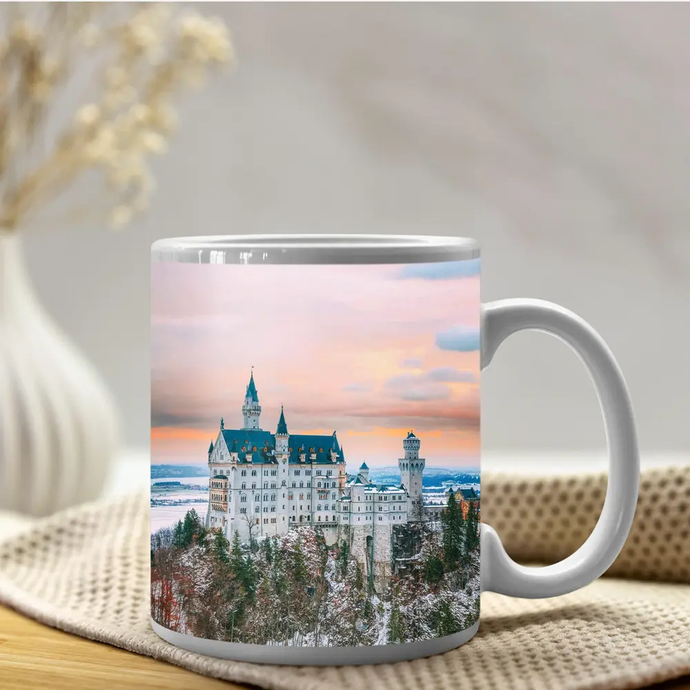 Neuschwanstein Castle Winter Sunset Bavaria Germany – Mugs