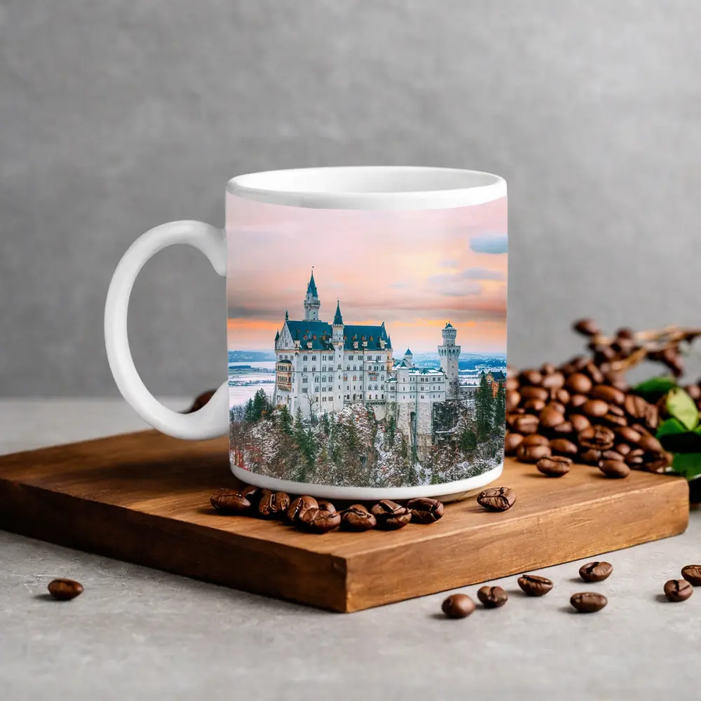 Neuschwanstein Castle Winter Sunset Bavaria Germany – Mugs