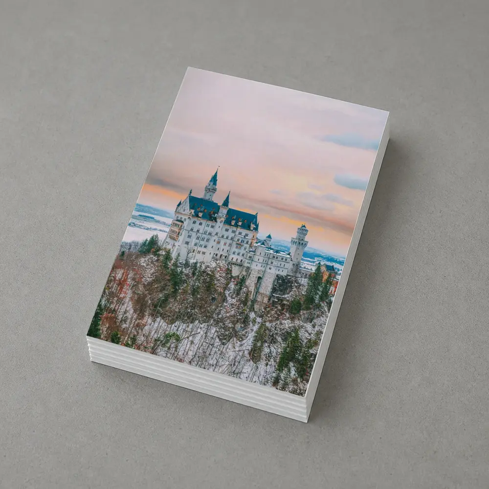 Neuschwanstein Castle Winter Sunset Bavaria Germany – Postcards