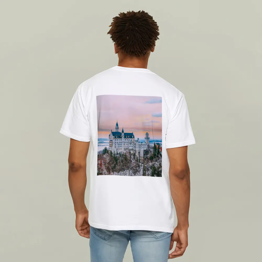 Neuschwanstein Castle Winter Sunset Bavaria Germany – T-Shirts
