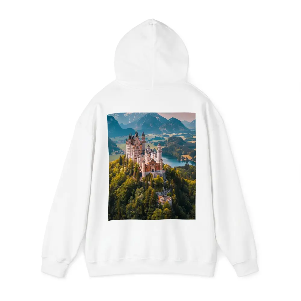 Neuschwanstein Castle Alps Forest Aerial View – Hoodies