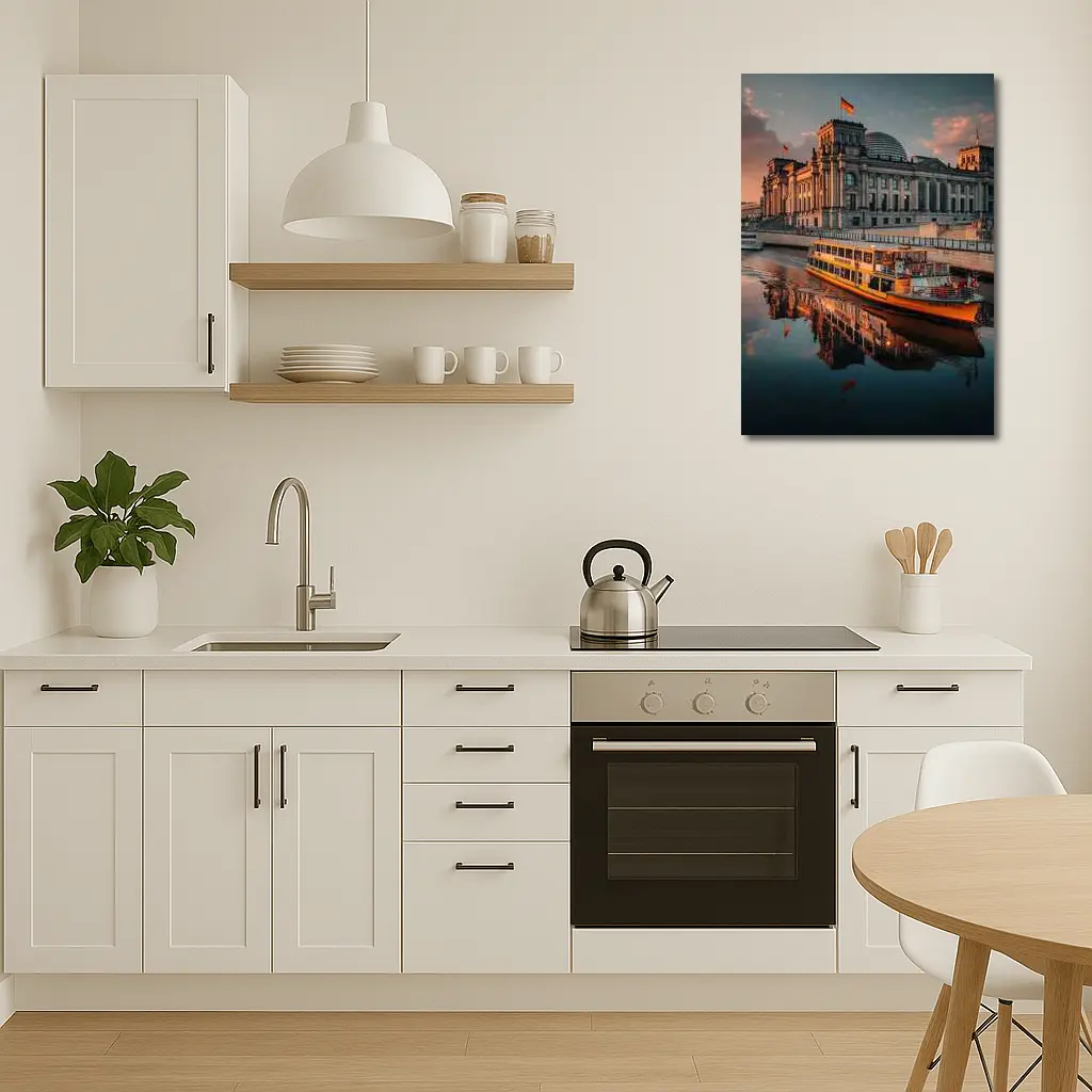 Reichstag Building Berlin River Sunset View – Wall Art