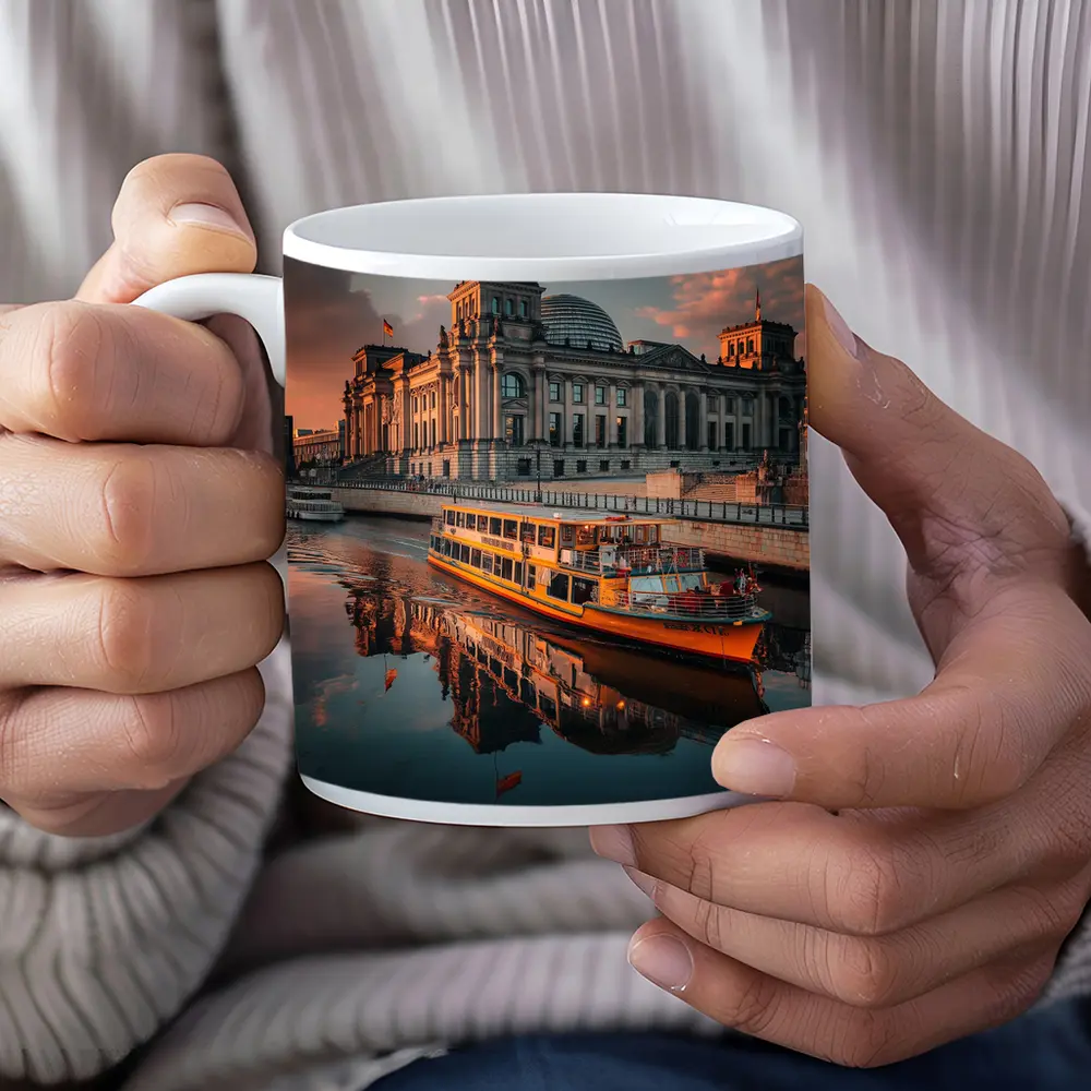 Reichstag Building Berlin River Sunset View – Mugs