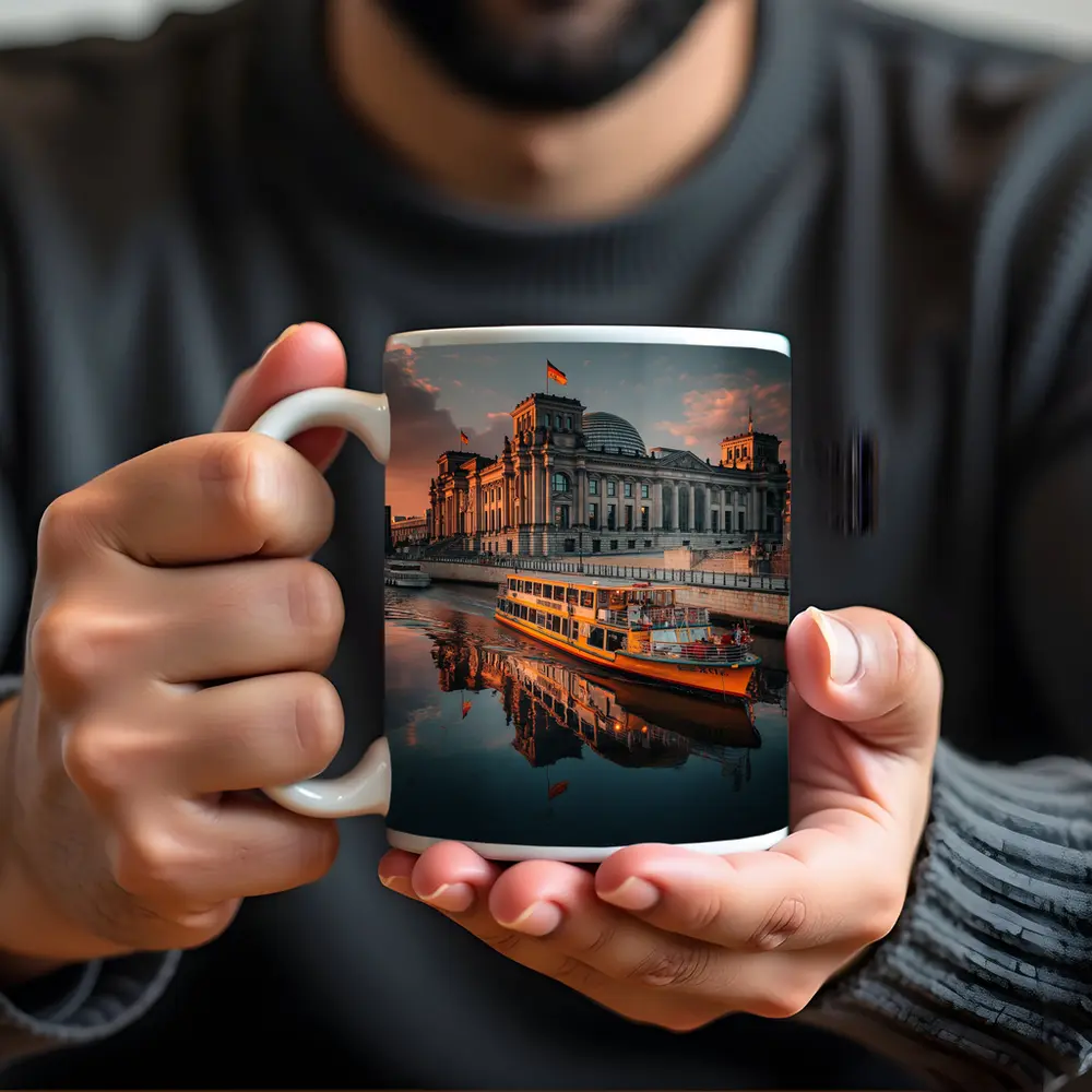 Reichstag Building Berlin River Sunset View – Mugs