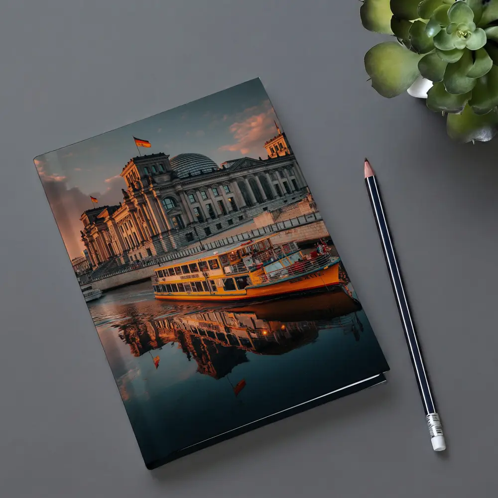 Reichstag Building Berlin River Sunset View – Notebooks