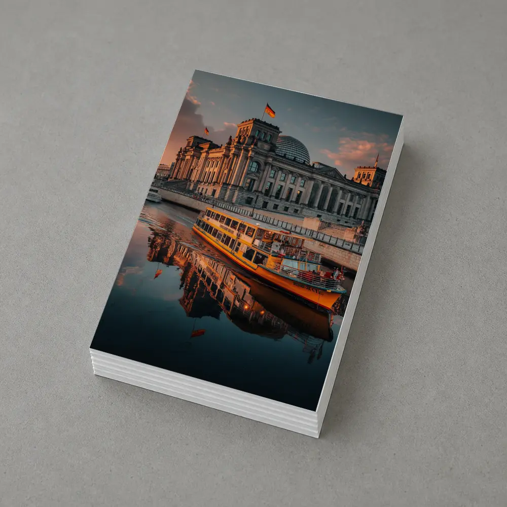 Reichstag Building Berlin River Sunset View – Postcards