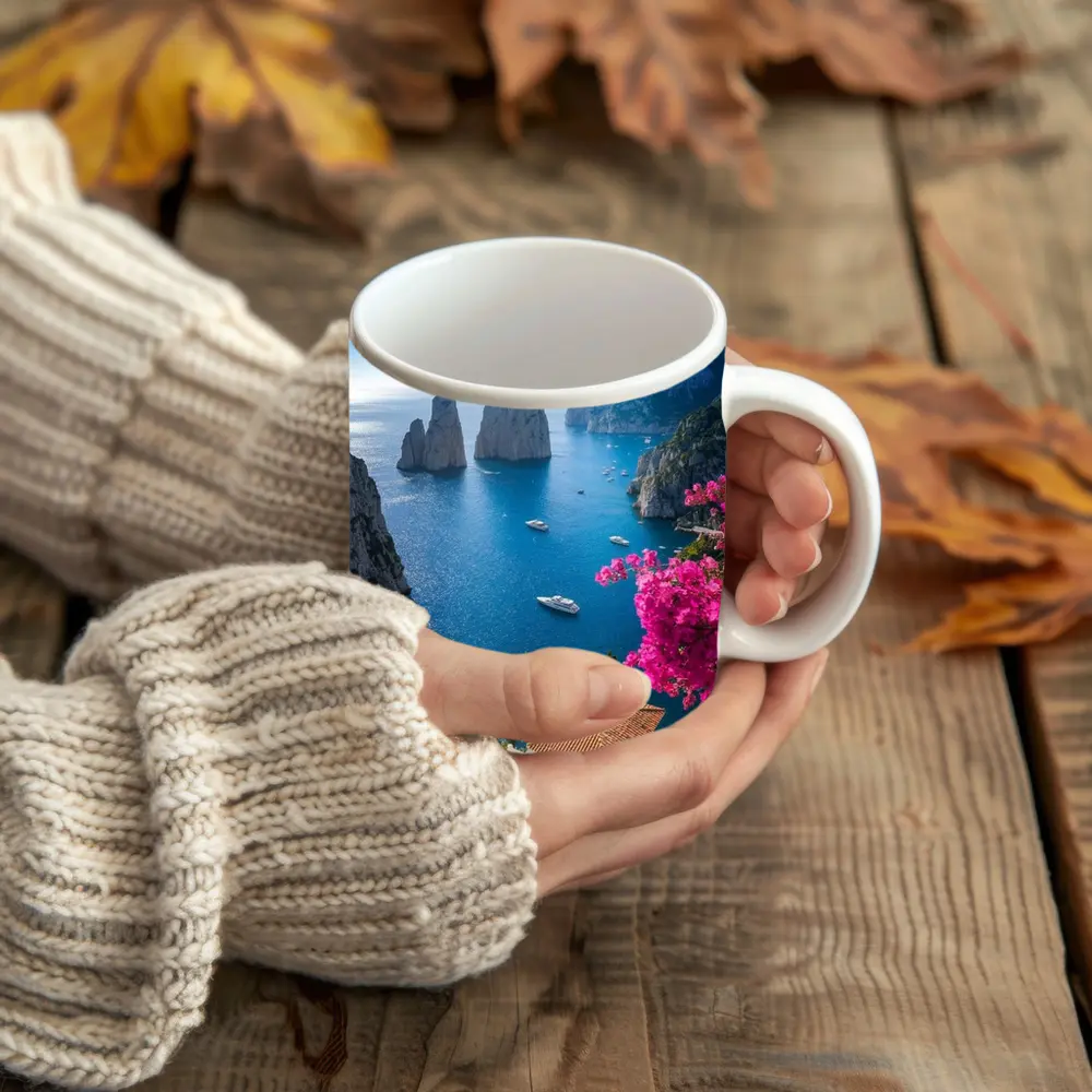 Capri Faraglioni Rocks Italian Coast View – Mugs