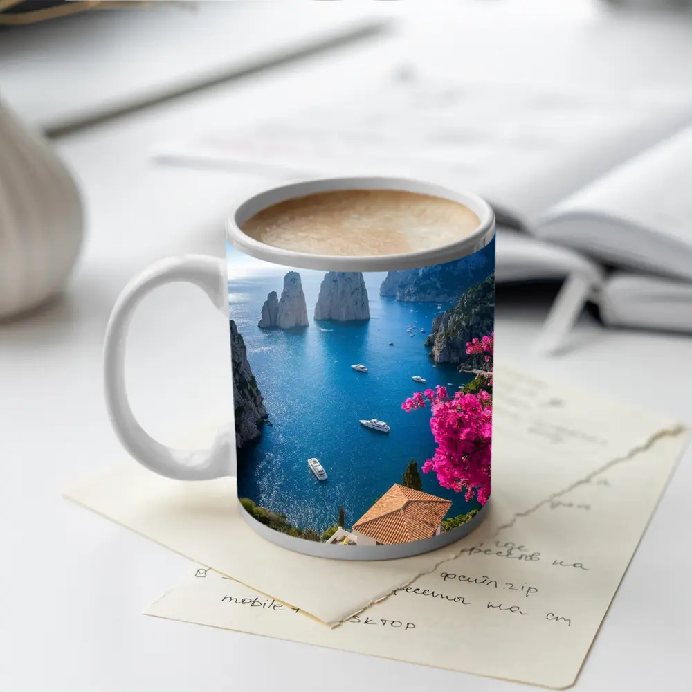 Capri Faraglioni Rocks Italian Coast View – Mugs