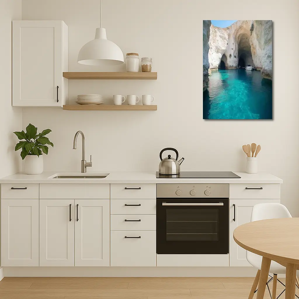 Blue Caves Clear Turquoise Water Milos Greece – Wall Art