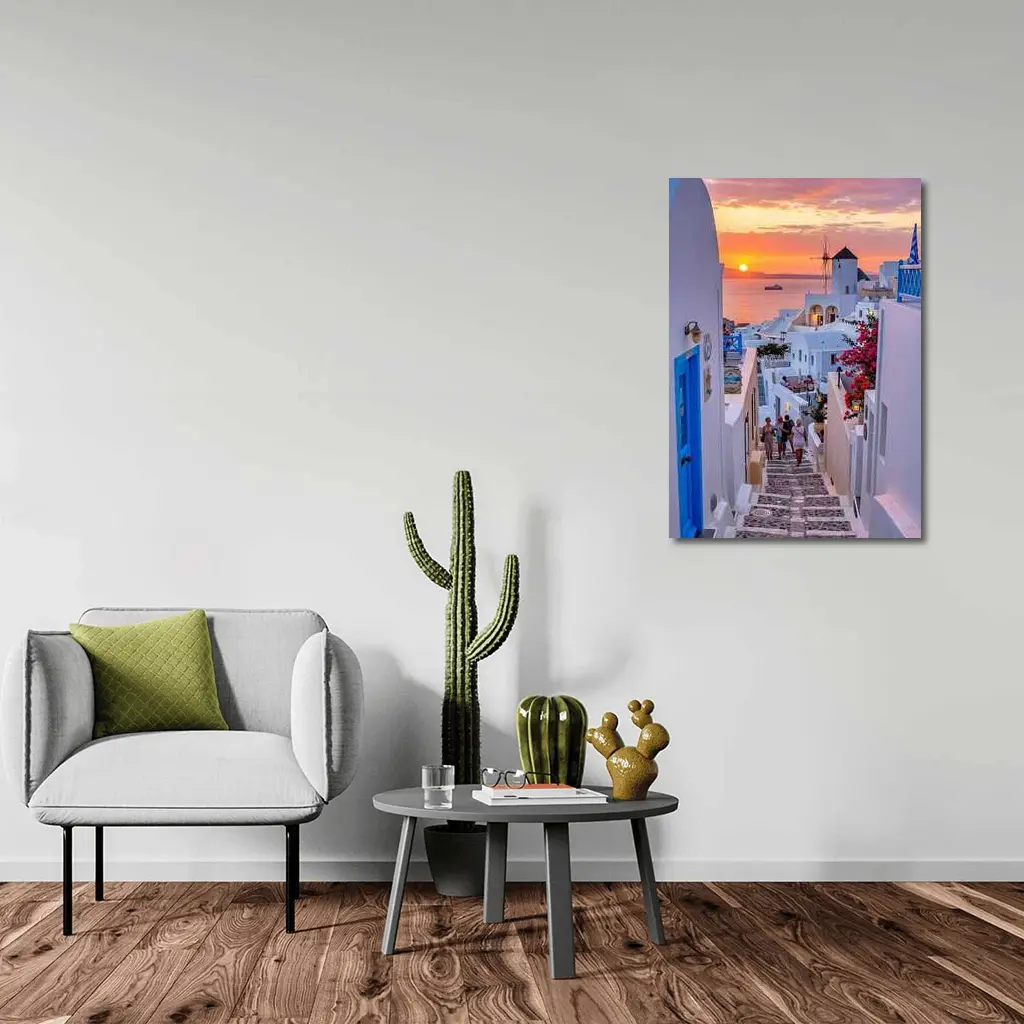 Santorini Oia Village Sunset Sea View – Wall Art