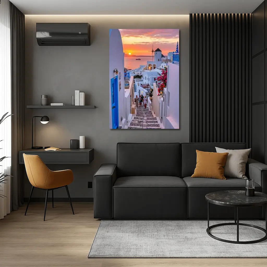 Santorini Oia Village Sunset Sea View – Wall Art