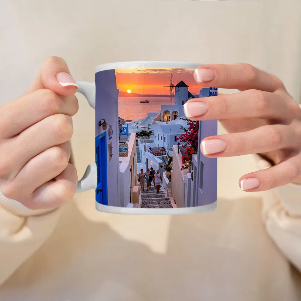 Santorini Oia Village Sunset Sea View – Mugs