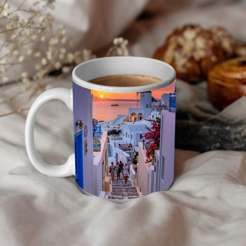 Santorini Oia Village Sunset Sea View – Mugs