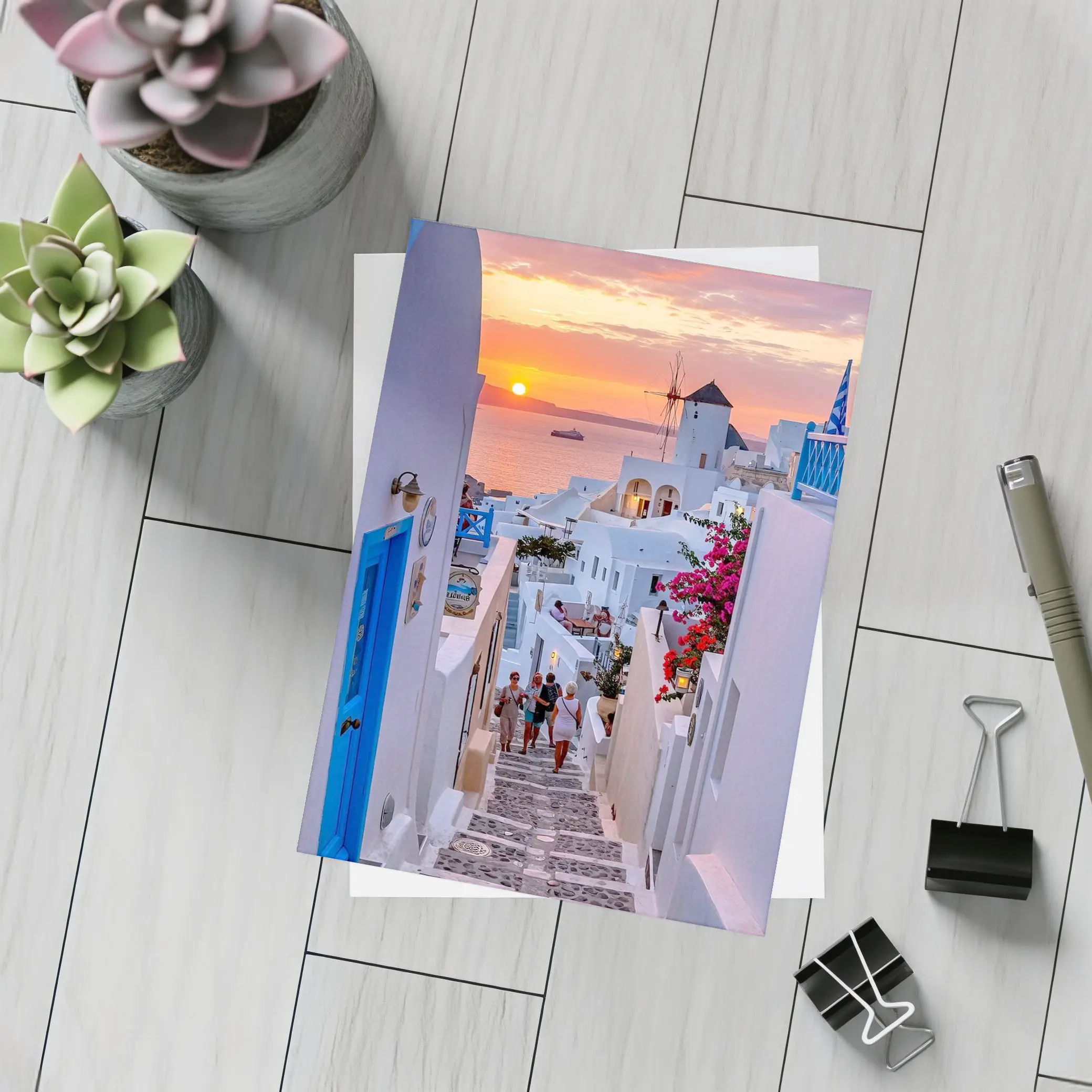 Santorini Oia Village Sunset Sea View – Postcards