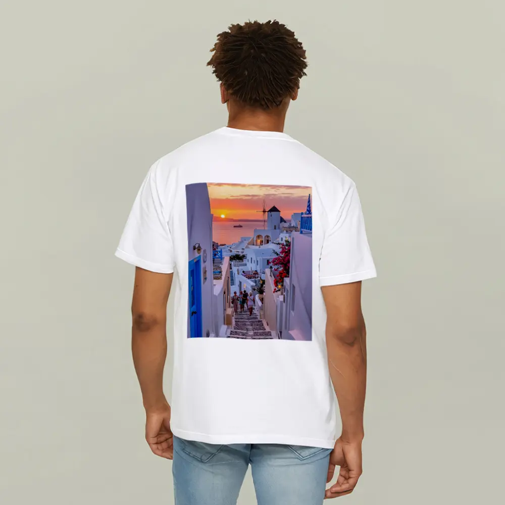 Santorini Oia Village Sunset Sea View – T-Shirts