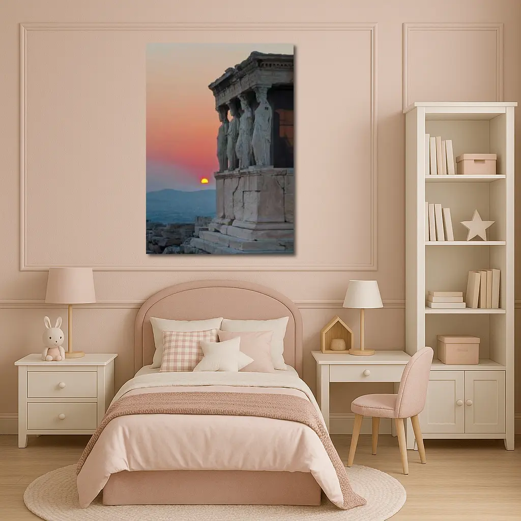 Erechtheion Caryatids Athens Sunset Greece – Wall Art