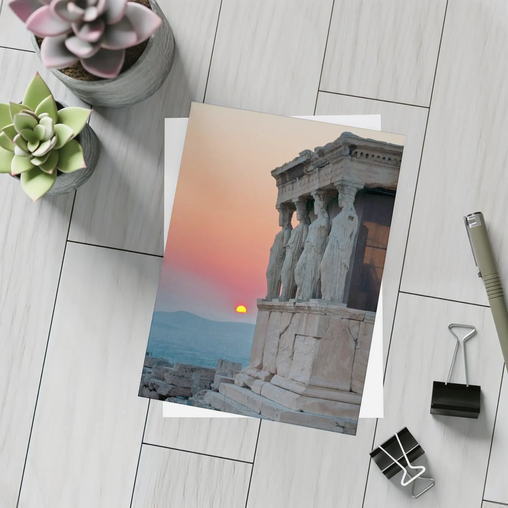 Erechtheion Caryatids Athens Sunset Greece – Postcards