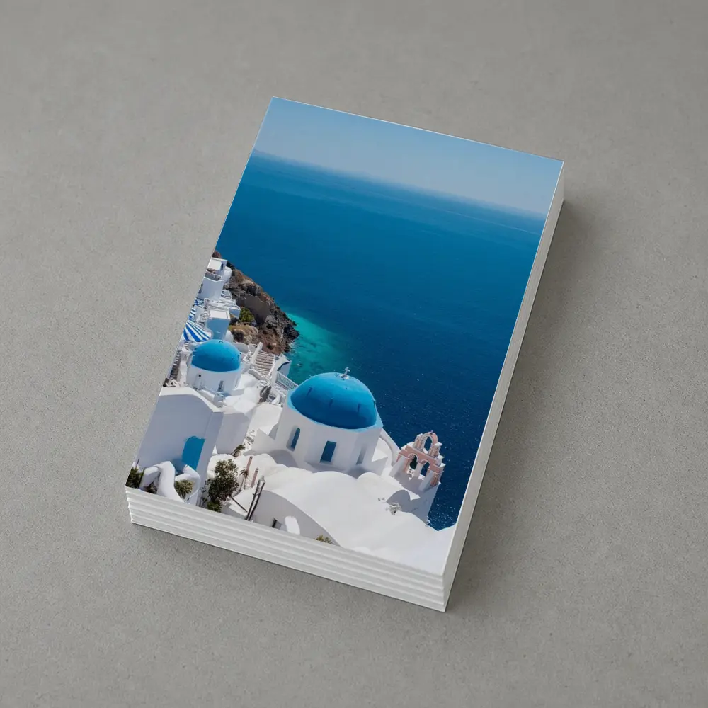 Santorini Blue Domes White Village Sea View – Postcards