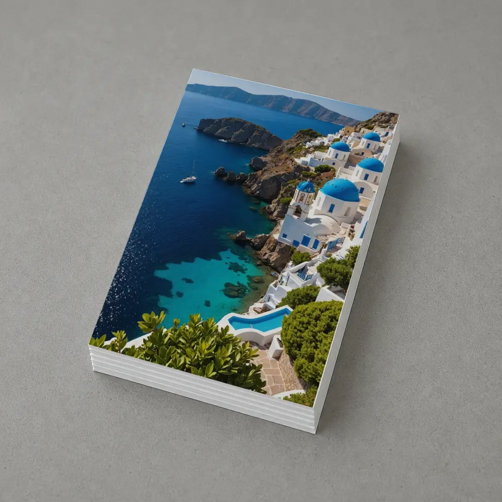 Santorini Blue Domes Cliffside Aegean Sea – Postcards