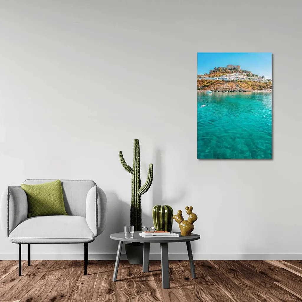 Lindos Acropolis Rhodes Greece Turquoise Bay – Wall Art