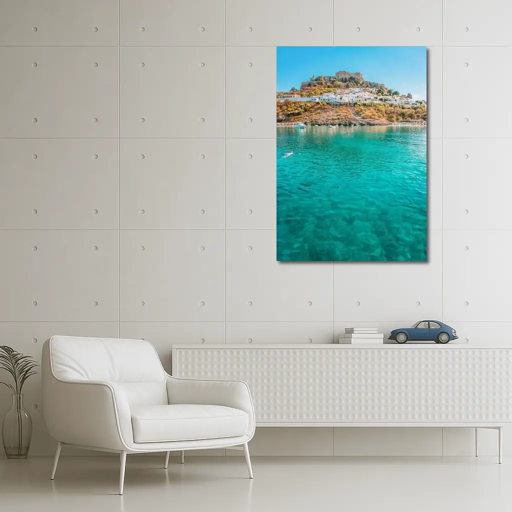 Lindos Acropolis Rhodes Greece Turquoise Bay – Wall Art