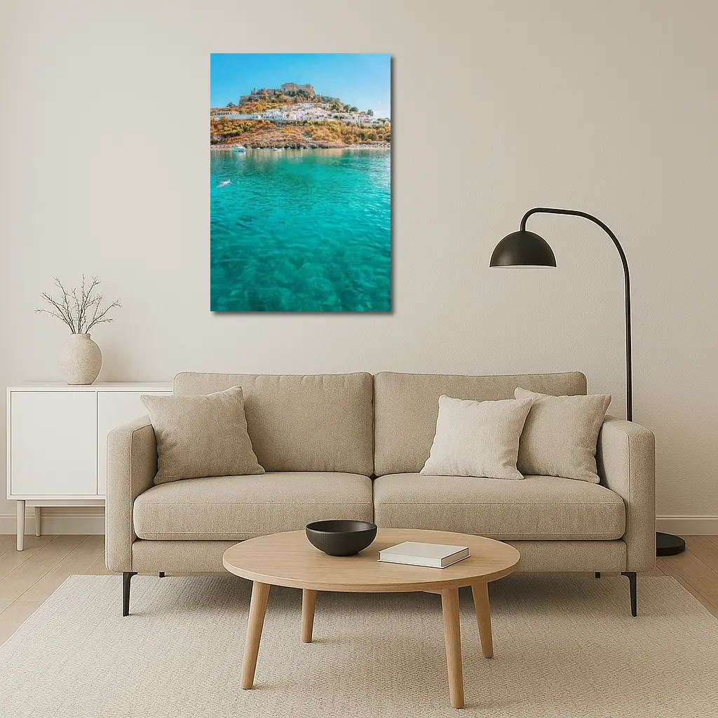 Lindos Acropolis Rhodes Greece Turquoise Bay – Wall Art