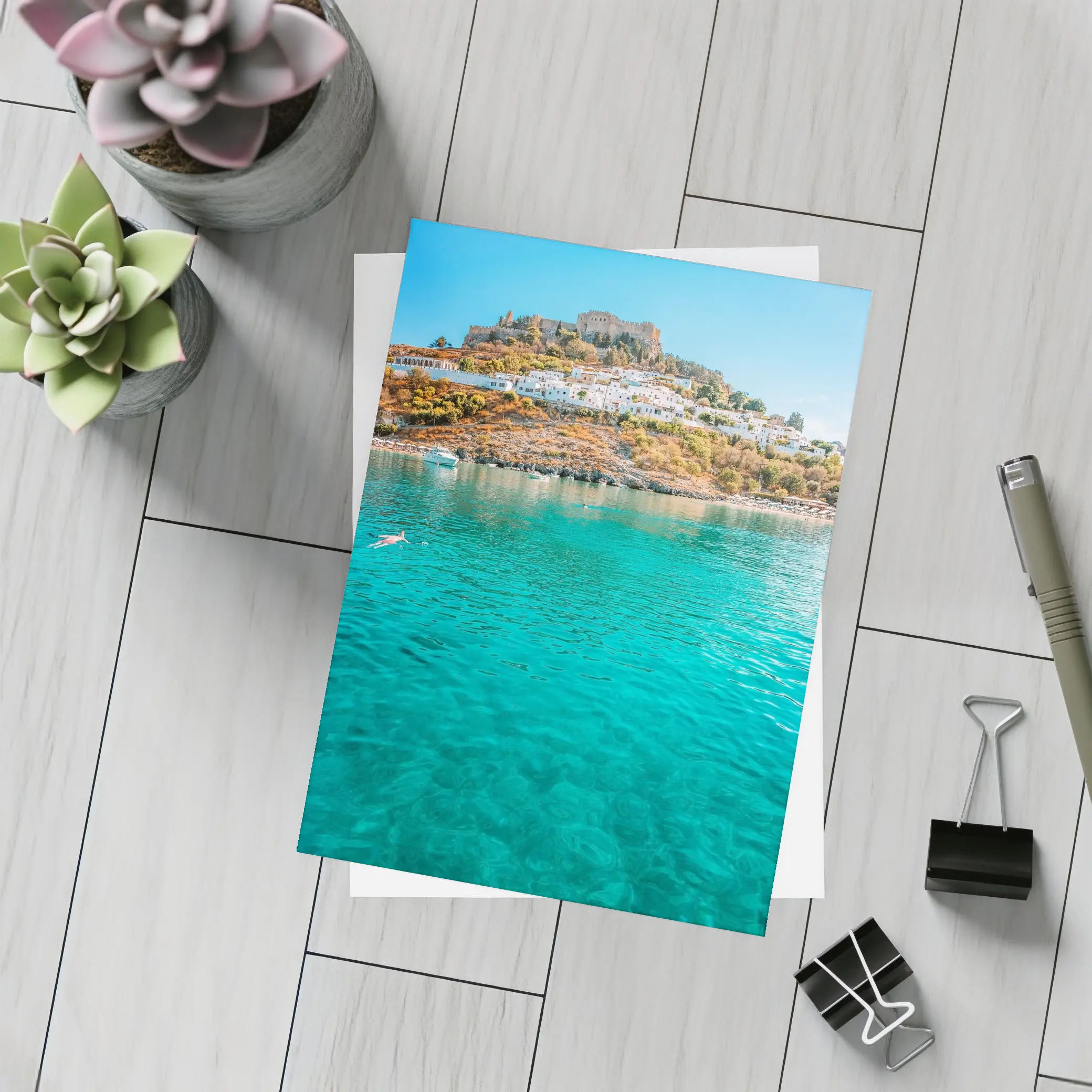 Lindos Acropolis Rhodes Greece Turquoise Bay – Postcards