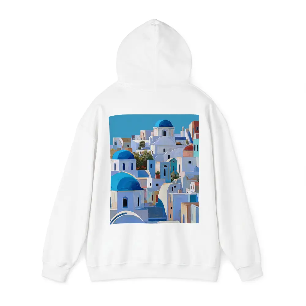 Santorini Blue Domed Churches White Village – Hoodies