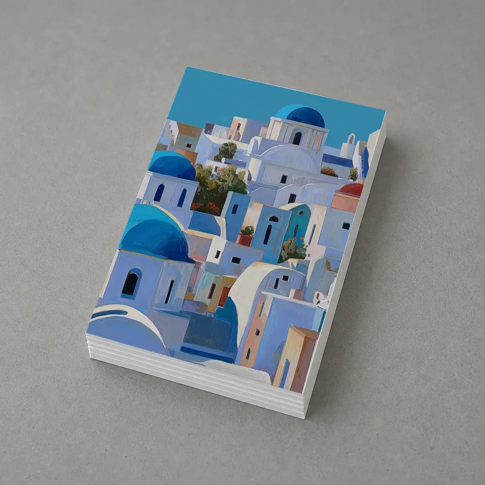 Santorini Blue Domed Churches White Village – Postcards