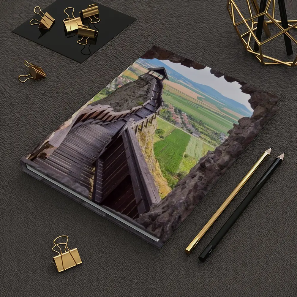 Medieval Castle Wooden Stairs Valley View – Notebooks