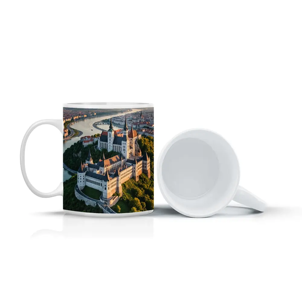 Gothic Castle Aerial View River City – Mugs