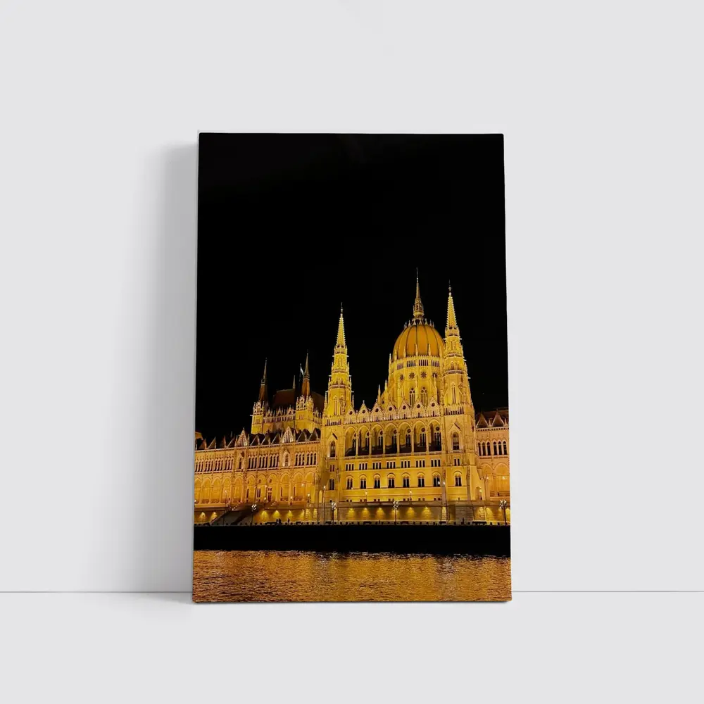 Budapest Parliament Building Glowing At Night – Wall Art