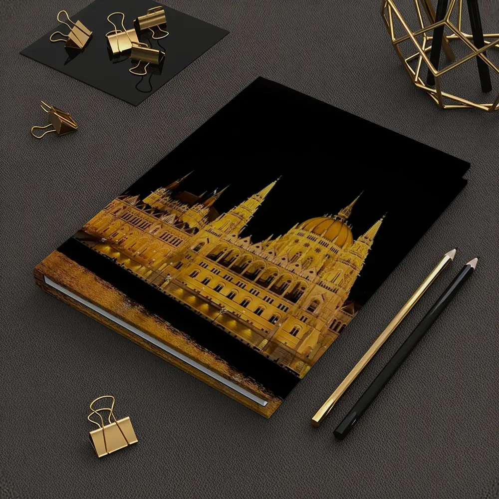Budapest Parliament Building Glowing At Night – Notebooks