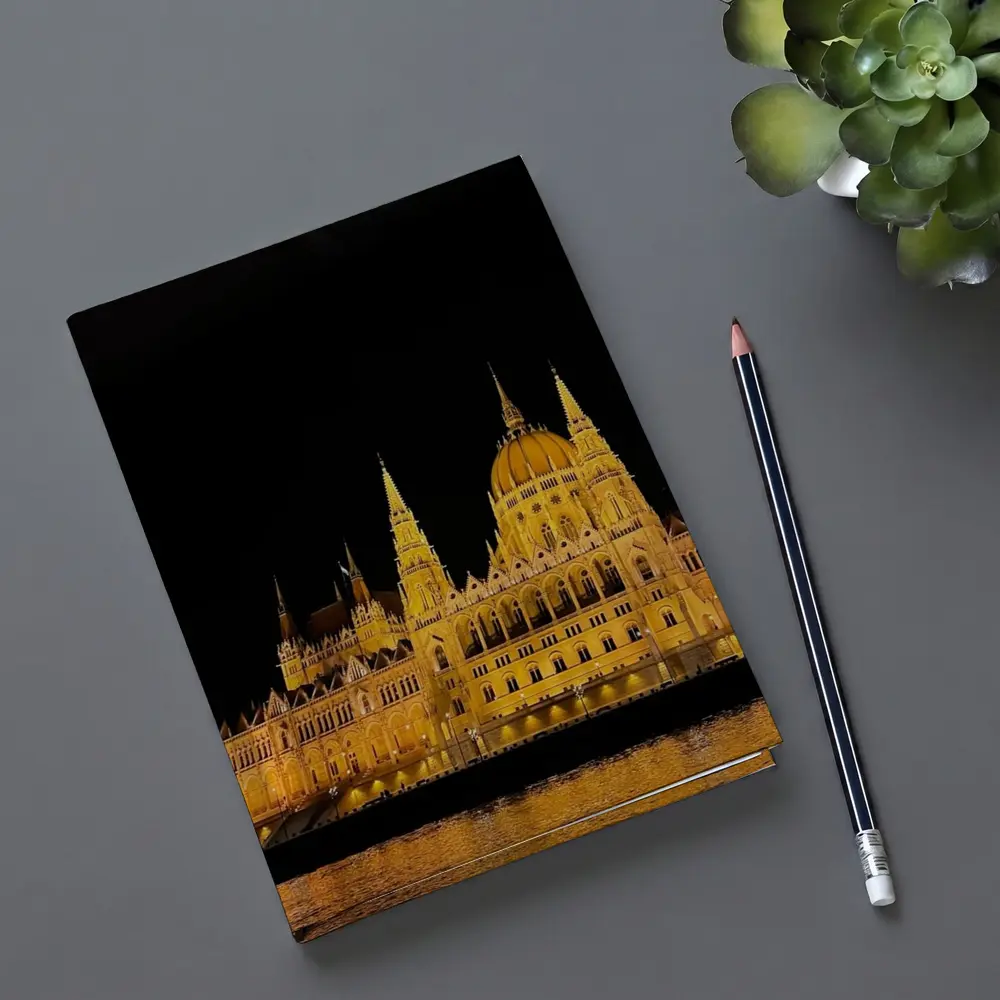 Budapest Parliament Building Glowing At Night – Notebooks